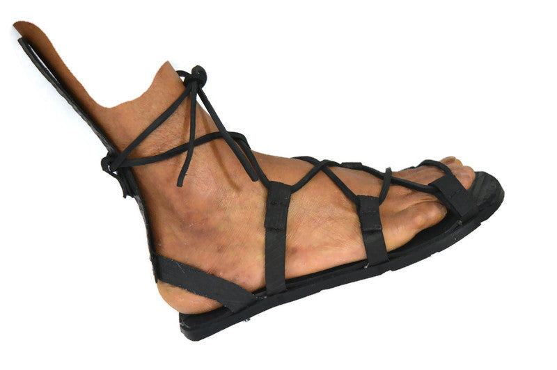 Handmade recycled Ankle High Gladiator Sandals