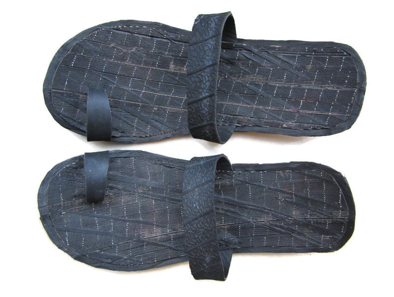 Handmade Recycled One Strap Slide Sandal